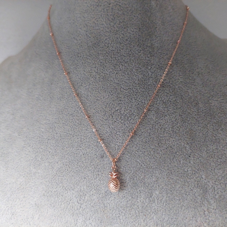 Lauren Conrad 16 Inch Rose Gold Tone Pineapple Necklace